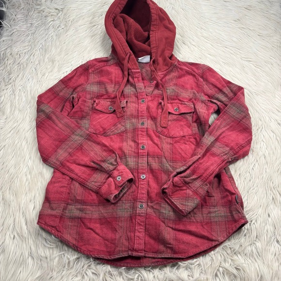 Columbia Tops - Columbia Women's M Red Plaid Canyon Point II Shirt Jacket Flannel Cabincore